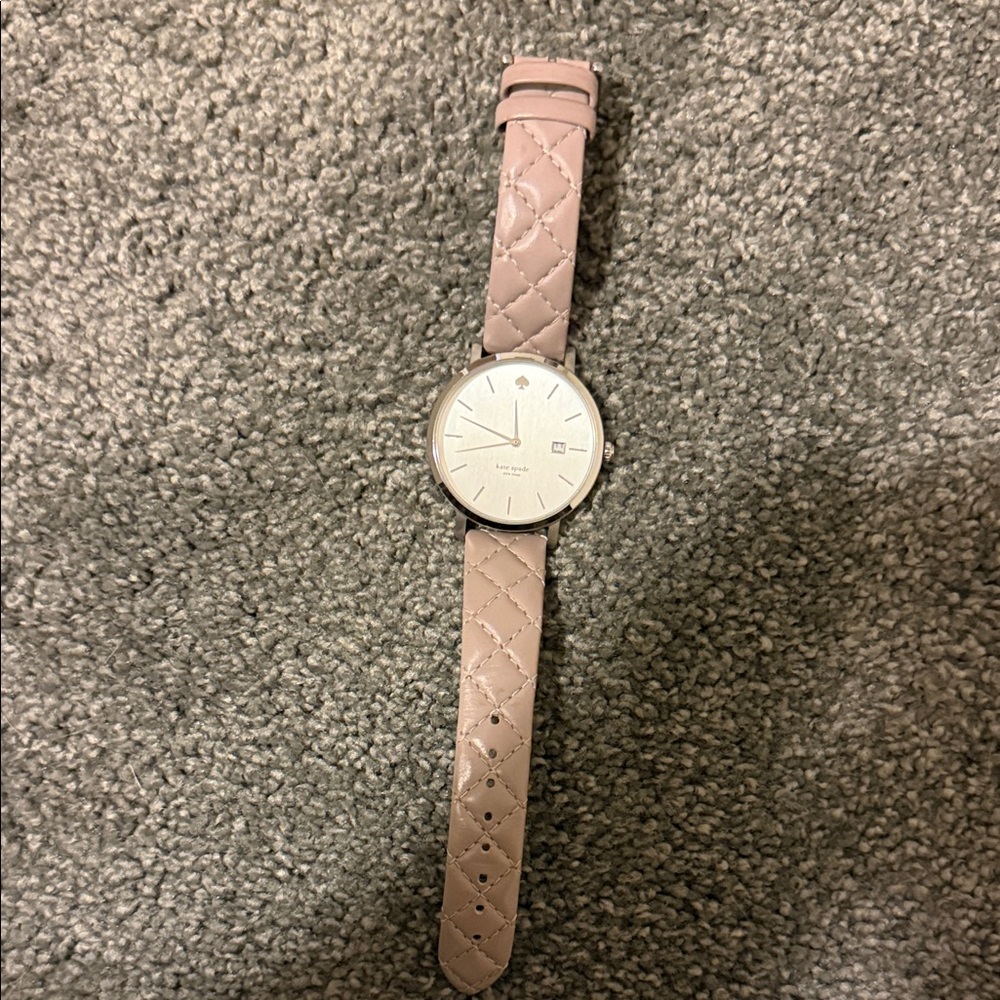 Quilted Watch with Silver Dial
